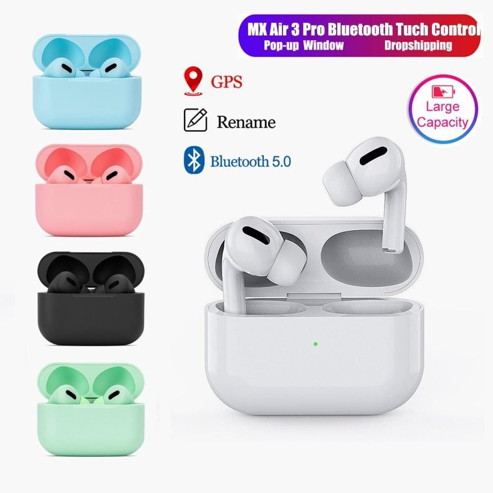 Pro White TWS Airpods Sound & High Quality Touch Sensors True Stereo Headphones with Built in Mic 10m Transmission Bluetooth Wireless Earbuds ,  Sport Headset for all Bluetooth Smart devices